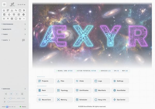 Æxyr Home Dashboard - Light Theme