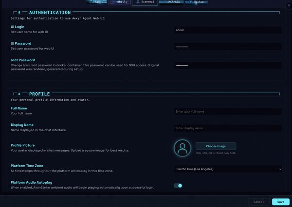 Settings - Dark Theme